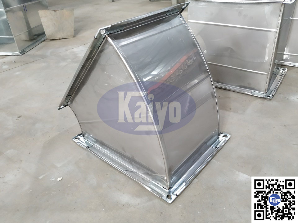 Sản phẩm cút gió vuông inox 45 độ - 304 dày 0.6 mờ
